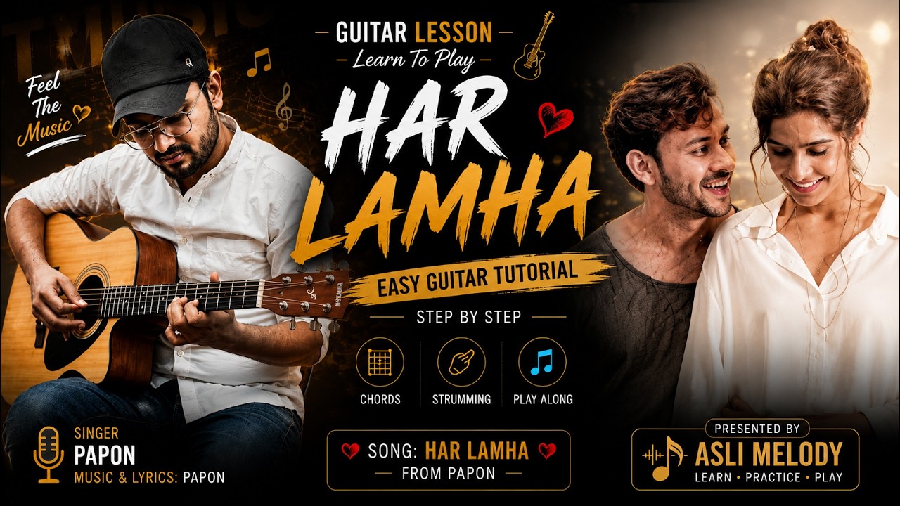 Har Lamhaa | Guitar Lesson for Beginners | Open Easy Guitar Chords | (Intro + Chords) — Rhythm Music Academy